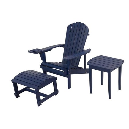 W UNLIMITED Earth Collection Adirondack Chair with Phone & Cup Holder, Navy Blue SW2101NV-CHOTET